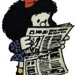mafalda leyendo el periodico